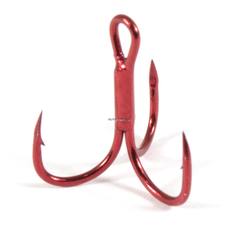 Clam 17715 Gaff Treble, Size 16, Red, 6 Pack