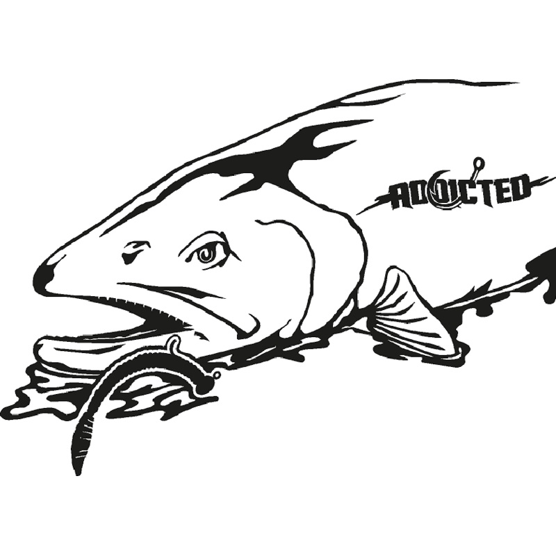 Steelhead Worm Decal Black