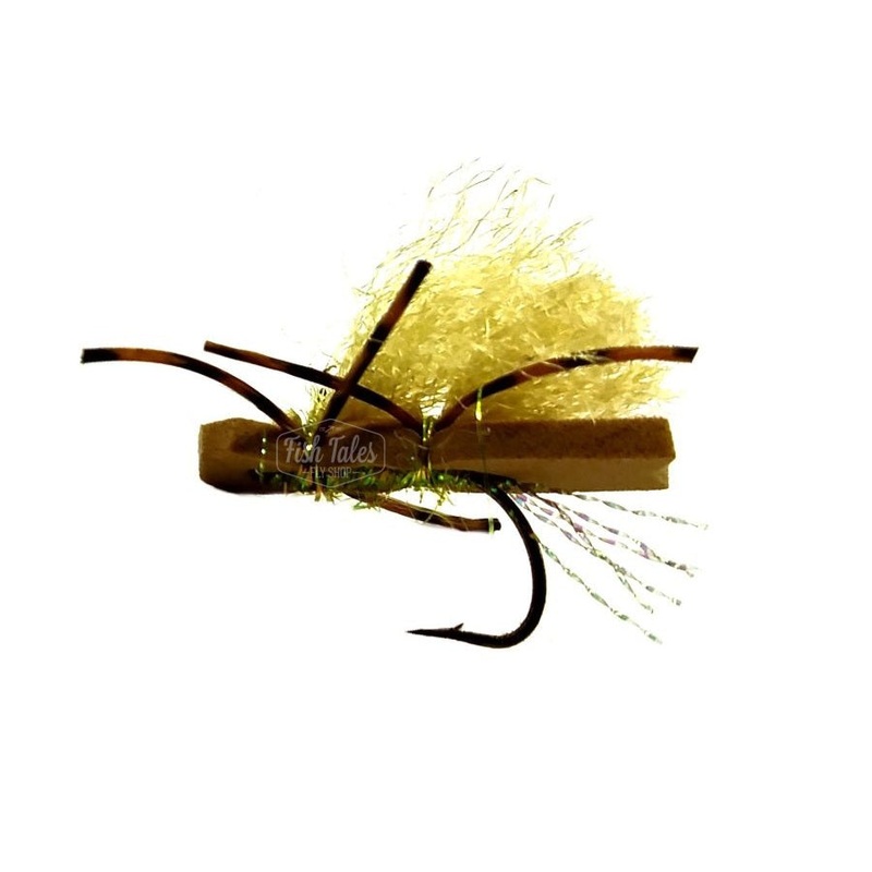 YFG Flies Micro Chubby Foam Dry Fly Tan 14