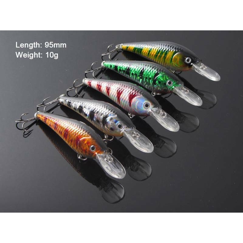 5 x Mullet Minnow Crankbaits 95mm 10g Fishing Tackle / B