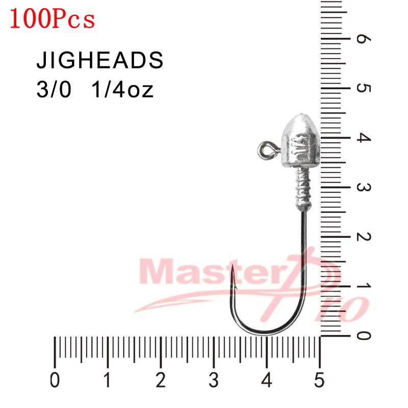 100pcs Size 3/0, 1/4 OZ Jig Heads High Chemically Sharpened Hooks Tackle/Free Shipping Fishing Tackle