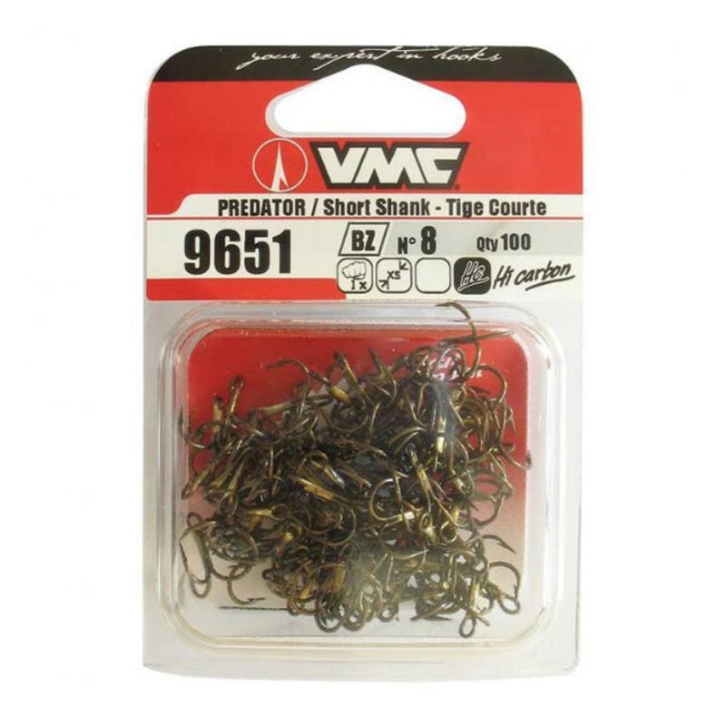 VMC Predator/Short Shank Treble Hooks 9651BZ | Bronze | 10