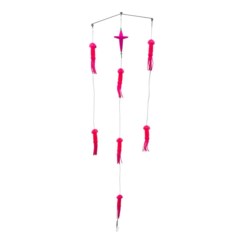 Masterpro Squid Spreader Bar Game Fishing Trolling Teaser 3 Rings  Marlin Tuna Mahi 6 Squid