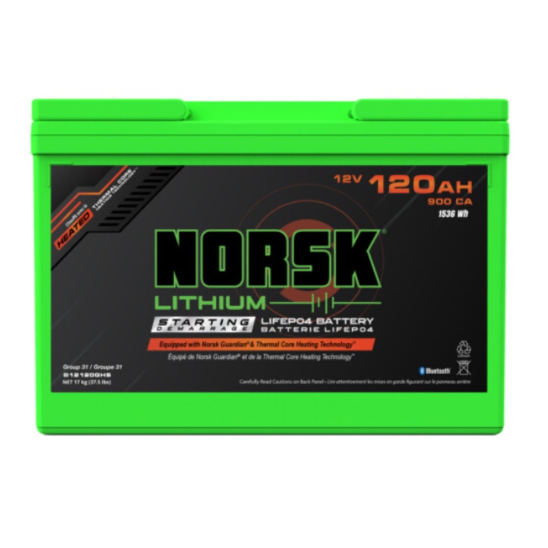 12V 120AH Heated Lithium Cranking Battery  Norsk Lithium