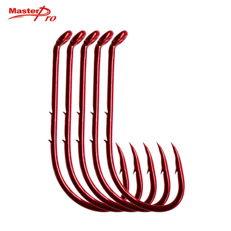 100xChemically Sharpened Baitholder Hooks2/0 Red Fishing Tackle