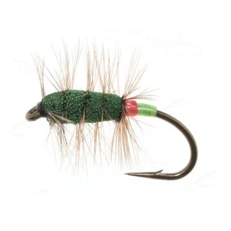 Aqua Flies Green Machine Steelhead Dry Fly Green/Red Butt 8