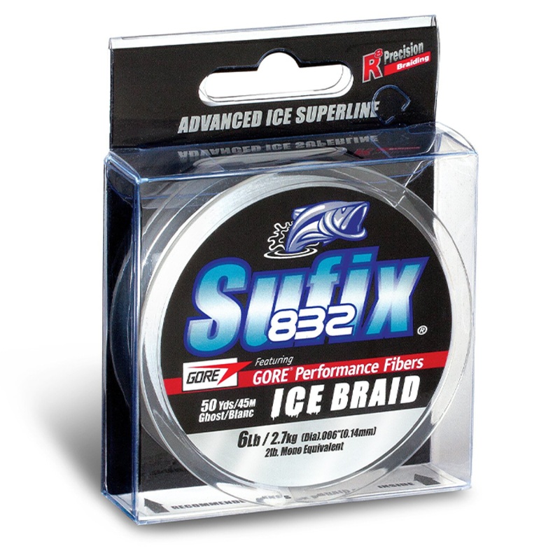 Sufix 832 Ice Braid 4 lb. Ghost (White)