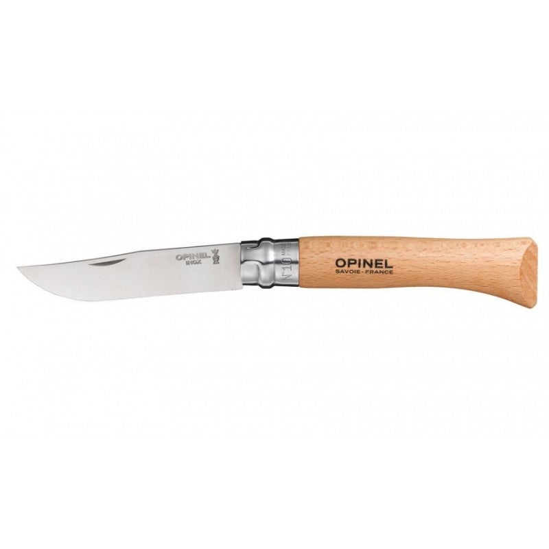 Opinel | n 10 Stainless Steel (10VRI) Pocket Knife | Spring Assited Knife