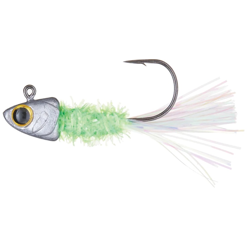 6th Sense Fishing Spangle Tinsel Jigs 1/8oz. Chartreuse Minnow