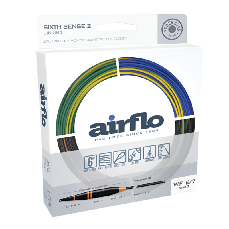 Airflo Sixth Sense 2 Sinking Freshwater Fly Line Dark Green – Sink 3 WF5/6S