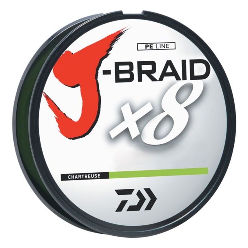 Daiwa J Braid x8 150 yd 8lb Chartreuse Hi-Vis