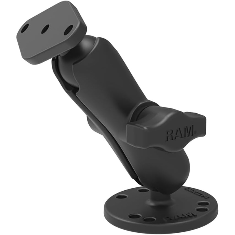 RAM Mounts RAM-B-138U Double Ball Drill-Down Mount with Diamond Plate with Medium Arm
