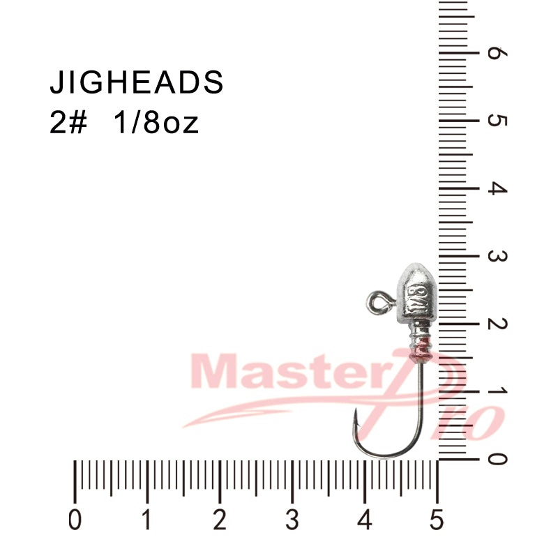 20pcs Size 2#, 1/8 OZ Jig Heads High Chemically Sharpened Hooks Fishing Tackle