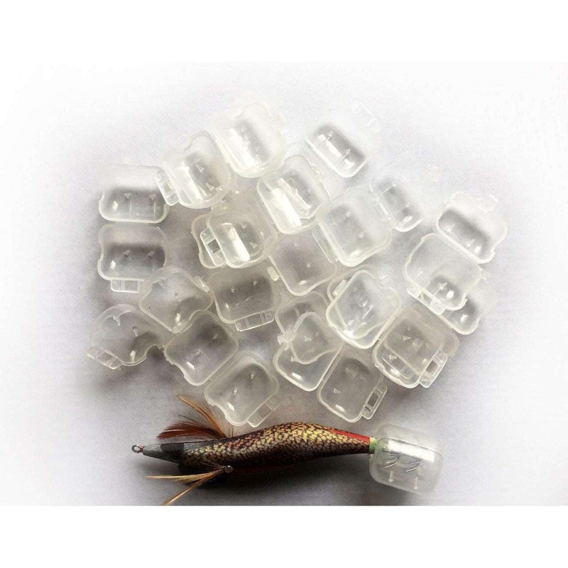 10 Clear Coloured EGI Squid Jig Hooks Protector Covers Fishing Tackle