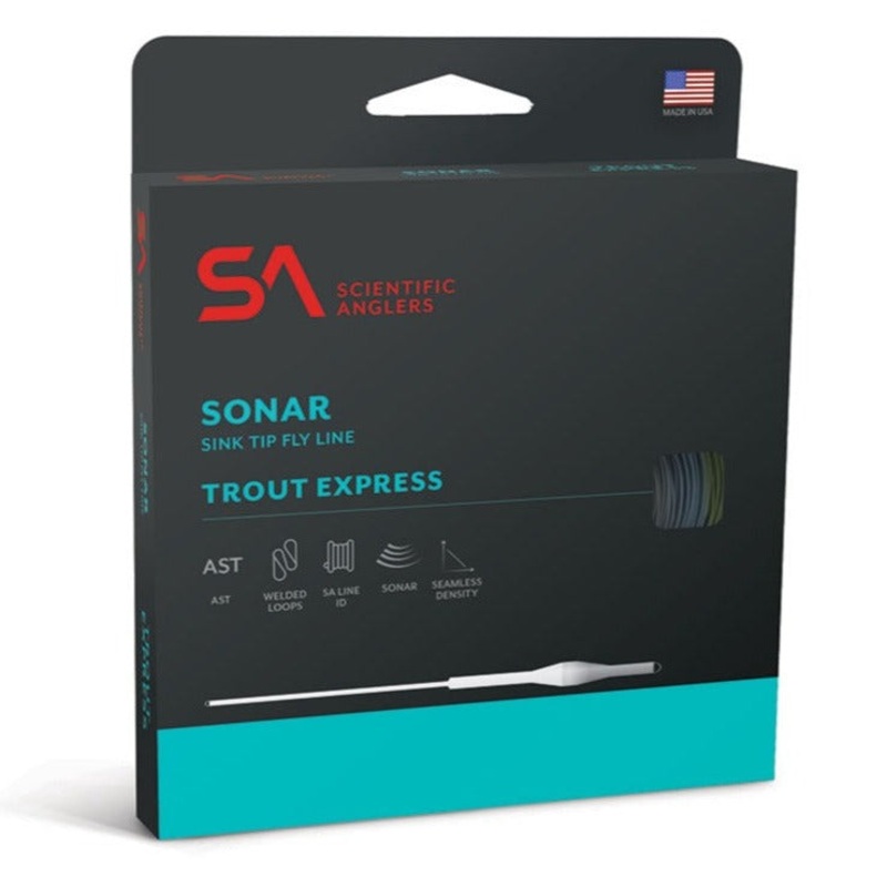 SA Sonar Trout Express Sink Tip Fly Line Yellow/Blue/Charcoal 5/6 weight – 185 grain