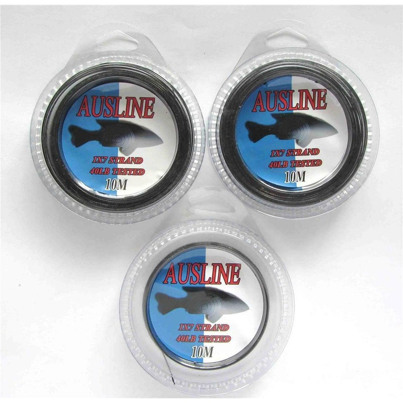 3x10m/spool, Nylon Coated Stainless Steel Wire 40lb 1×7 Strands Fishing Tackle