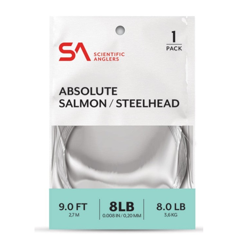 ABSOLUTE SALMON STEELHEAD LEADER – 1 PACK 9ft 8lb
