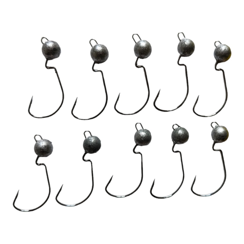 10pcs Jig Heads Chemically Sharpened Weedless and Snag less Hook 3g 5g 7g 3g