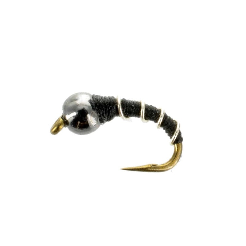 Catch Flies Bead Head Zebra Midge Nymph Black/Red 18