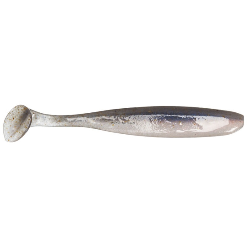 Keitech ES3420 Easy Shiner, Pro Blue Red Pearl, 3″, Shad Shaped Paddletail Swimbait, 10Pk, Tray & Bag, Squid Scent Infused