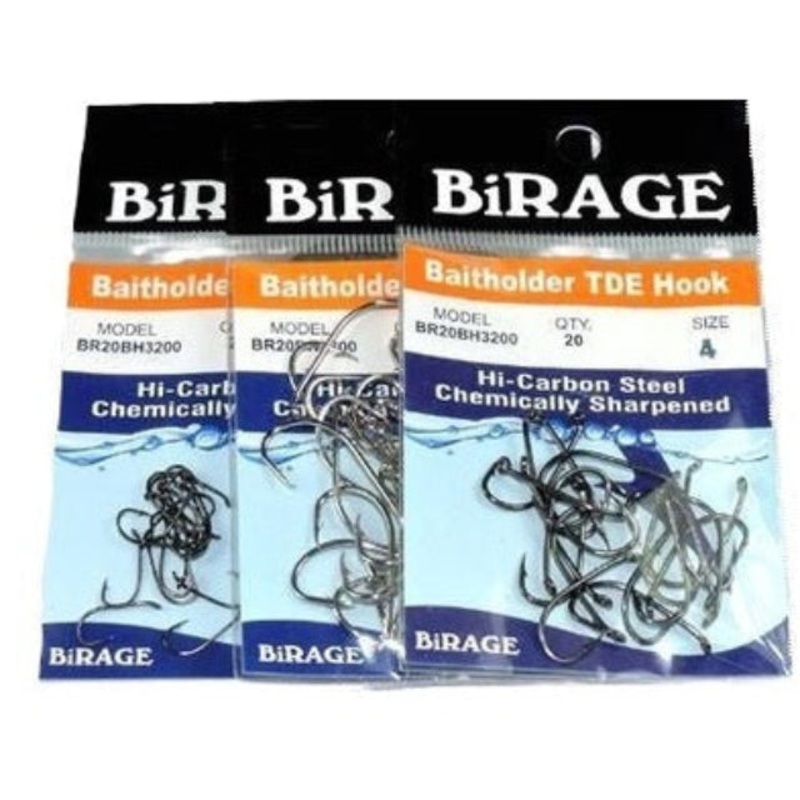 Birage Baitholder TDE Single Hook | Bent Ringed Eye | BR20BH3200 | 20 Pcs Per Pack | #1