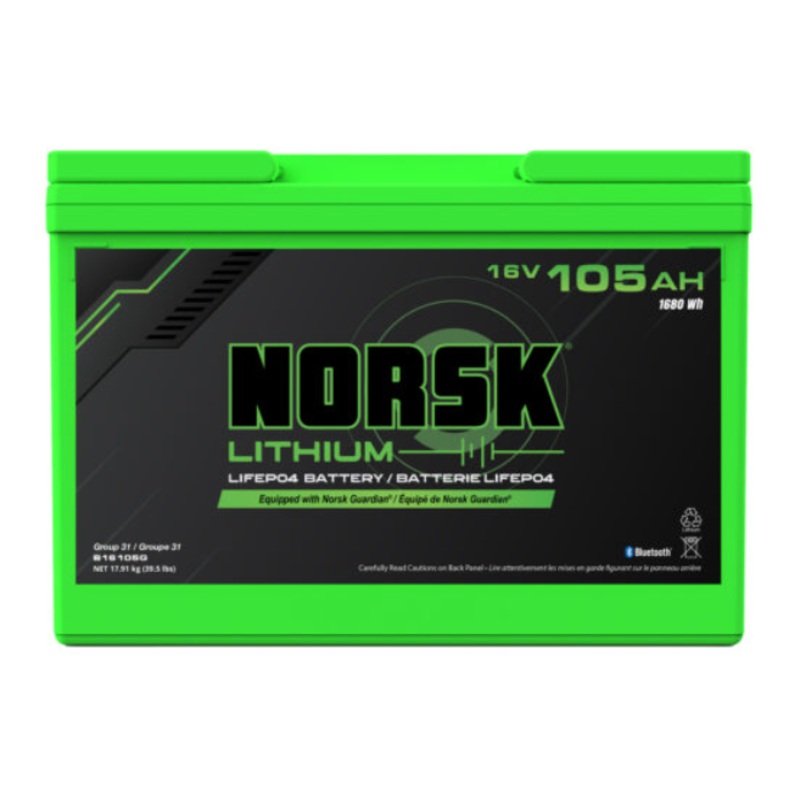 16V 105AH LiFePO4 Lithium Deep Cycle Battery  Norsk Lithium