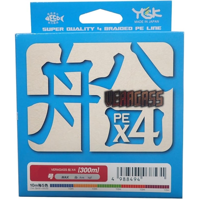 YGK Veragass PE x4 Braided Line 300m – #4 / 50lb