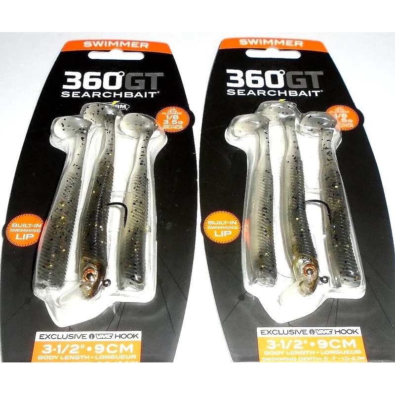 Storm 360GT 1/8 -3.5″Swimmer Searchbait Jiigs (Volunteer-1-Jig/3 Tails per pk)