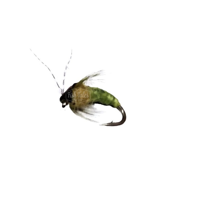 SB Flies Rob’s Realistic Caddis Pupa Nymph Olive 12
