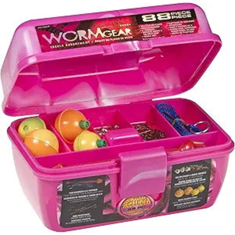 SOUTH BEND WORM GEAR TACKLE BOX 88PC-PINK