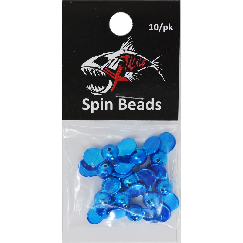 X Tackle Spin Beads 6MM – 10pk Blue Metallic