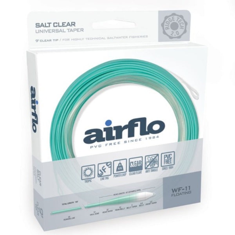 Airflo SuperFlo Ridge 2.0 Flats Universal Taper Clear Tip Floating Fly Line WF8F