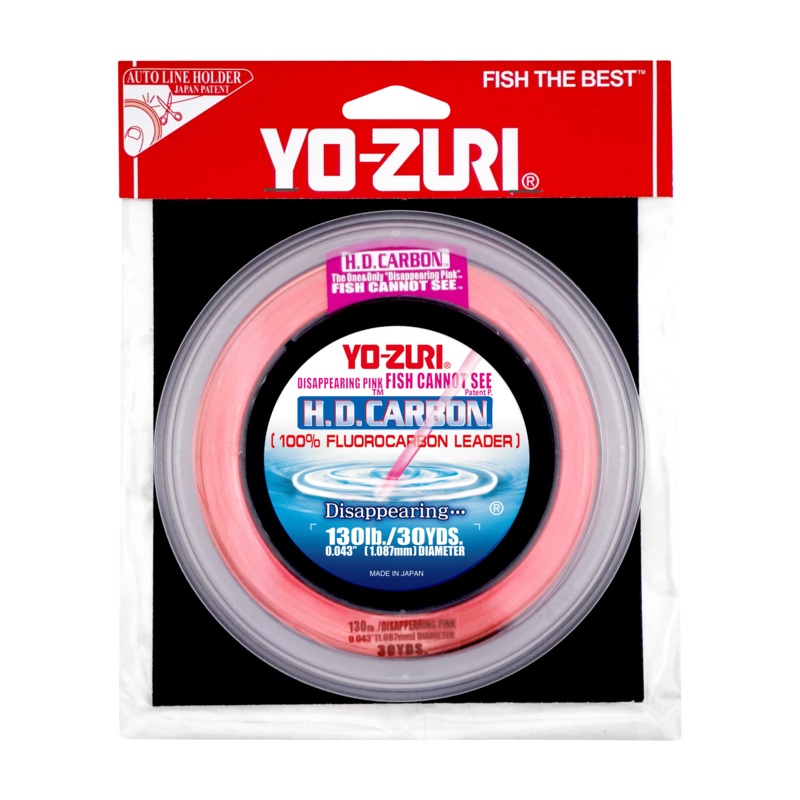 Yo-Zuri H.D. Carbon Fluorocarbon Leader  Disappearing Pink, World-Record Strength 15 lb. 30 yd.