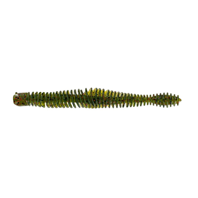 Big Bite Baits Coontail Worm Watermelon Red Flake 4.75″ – 7/pk