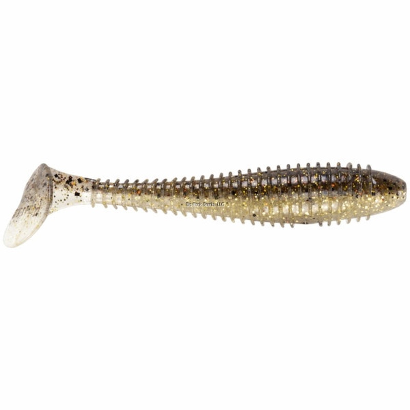 Keitech FS38417 Fat Swing Impact Gold Flash, 3.8″, 6pk, Strong Squid Scent infused