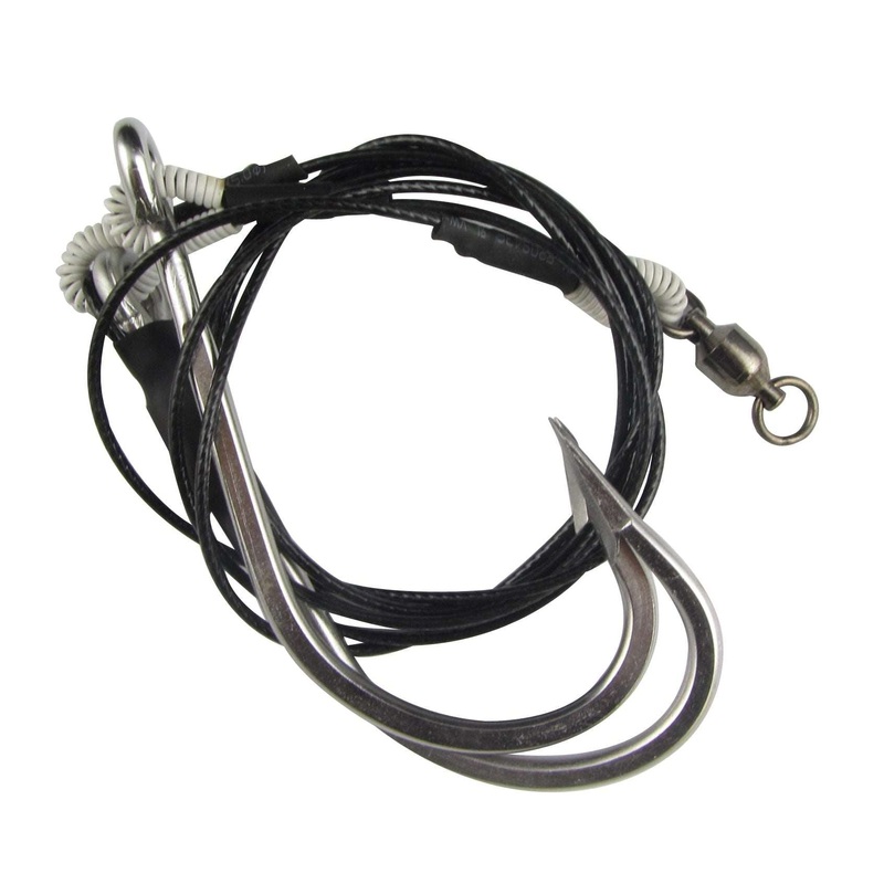 2 X Custom Design Shark Rig 8/0.10/0, 12/0 Stainless steel Twin Hook WireTrace Fishing Tackle 8/0