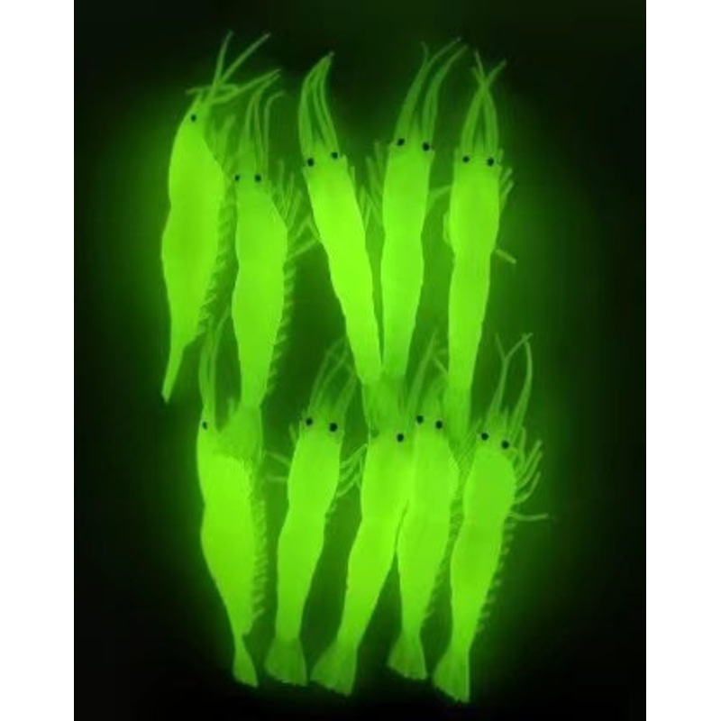 Azuna 10pcs Soft Plastic Luminous Prawn Shrimp Yabbie Fishing Lure 85mm