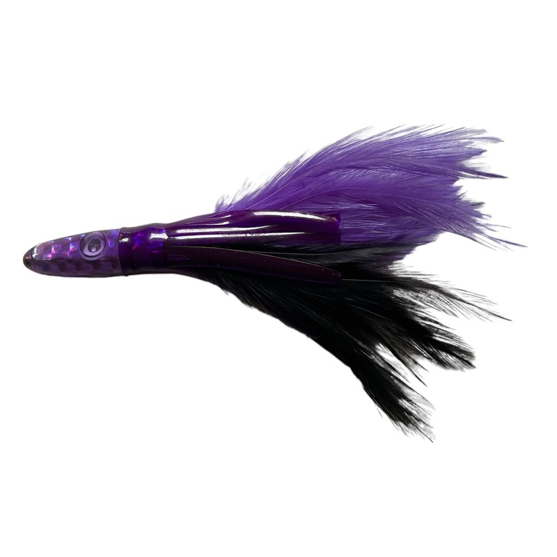 1x Purple Colour Game Feather Trolling Lure Deep Sea Fishing Marlin Tuna Wahoo Tackle