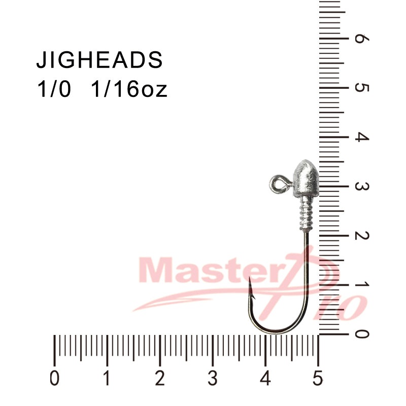 20pcs Size1/0 1/16 OZ Jig Heads High Chemically Sharpened Hooks Fishing Tackle