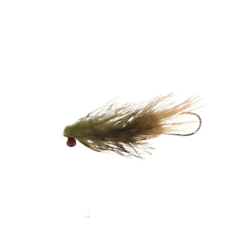 Aqua Flies Darkes’ Red Eye Sculpin Tube Fly Tan/White 4