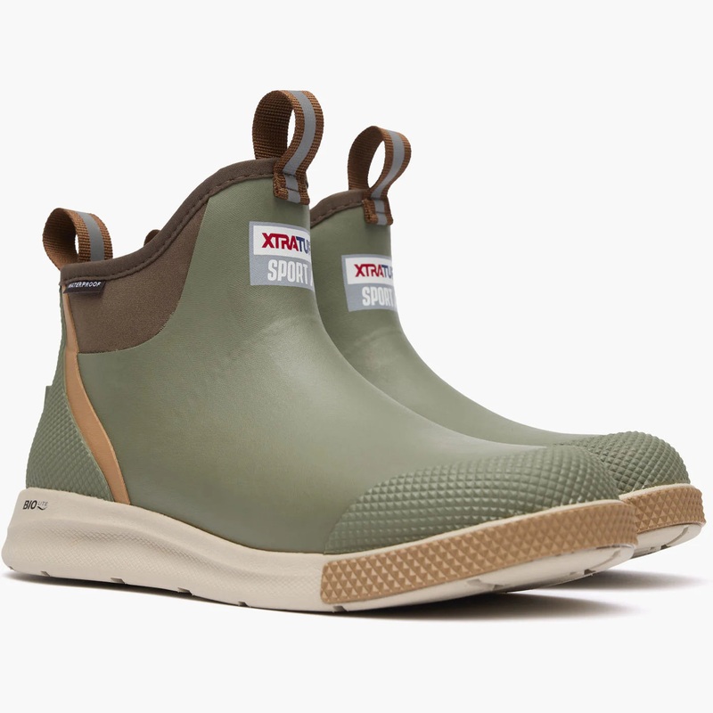 XTRATUF Men’s 6 in Ankle Deck Boot Sport – Color:Olive 8