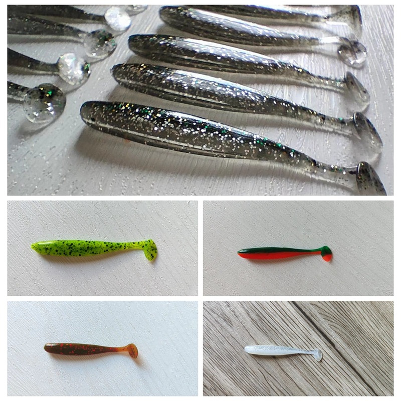 18pcs (3pks) Soft Plastic Paddle Tail Shad 75mm On 5 Colour Scented Fishing Tackle B034
