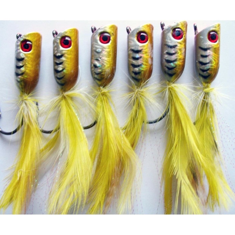 6 X Quality Huge Surf Poppers Fishing Tackle (Yellow)
