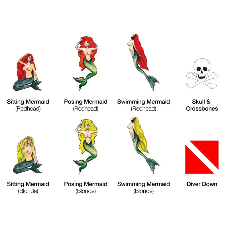 Nautical Rod Decals Mermaid Sitting (Blonde)