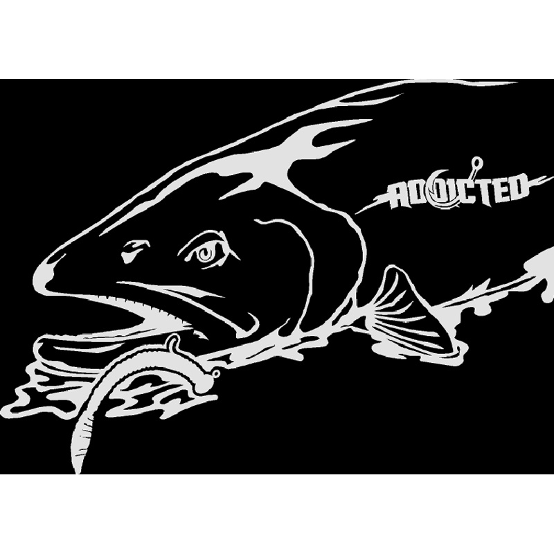 Steelhead Worm Decal White