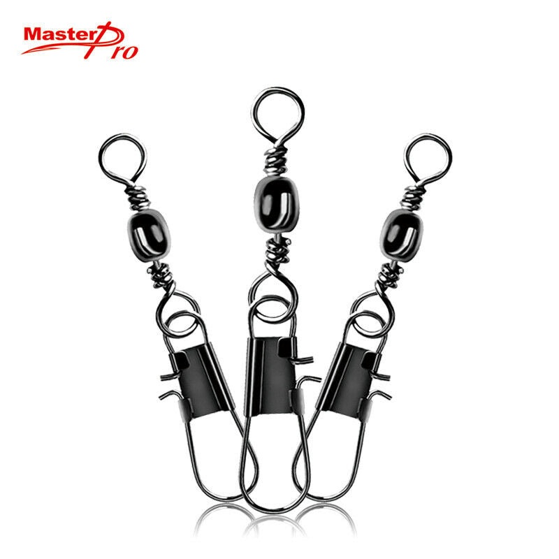 50 x Barrel Swivels+InterlockSnap Size 5# Fishing Tackle