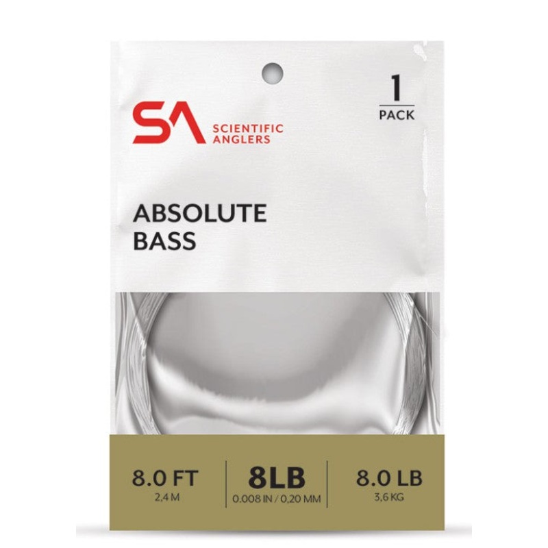 ABSOLUTE BASS LEADER – 1 PACK 8ft 10lb Clear