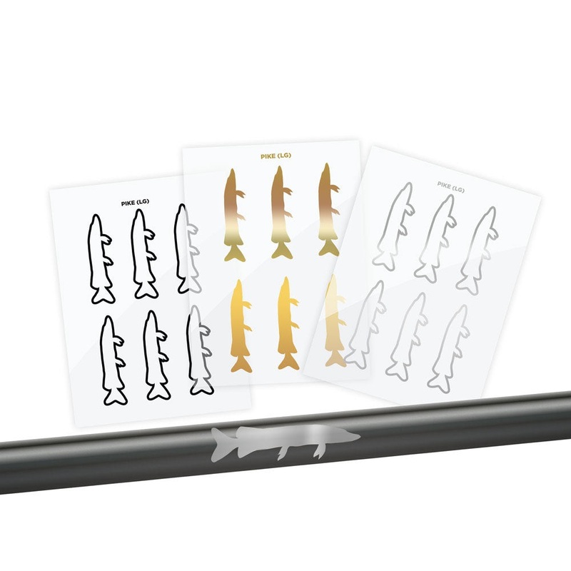 Pike Silhouette Rod Decals – Peel & Stick Solid Small Gold