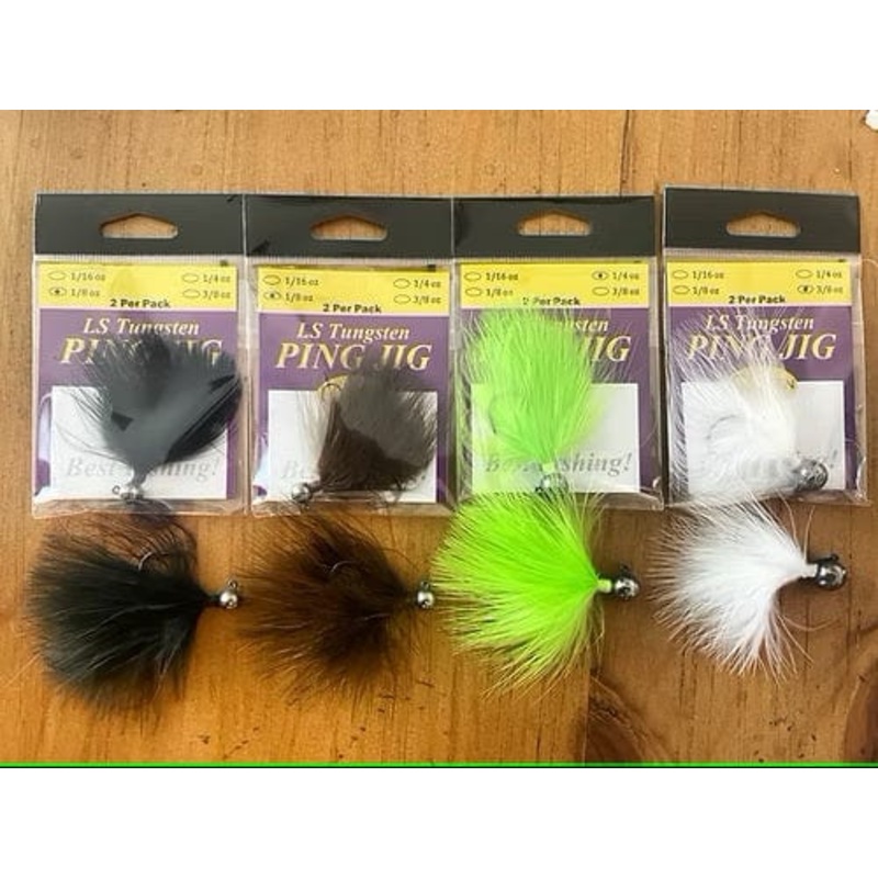 Queen Tackle Tungsten Ping Hair Jig 1-16 Black