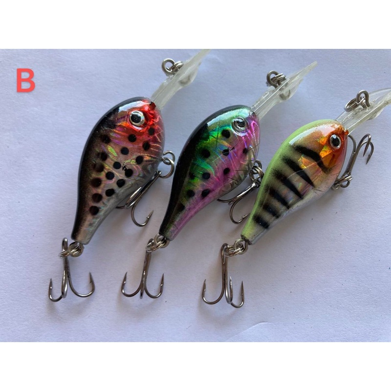 3 x lures Crankbait Lures Fishing Tackle B//70mm, 5.5g